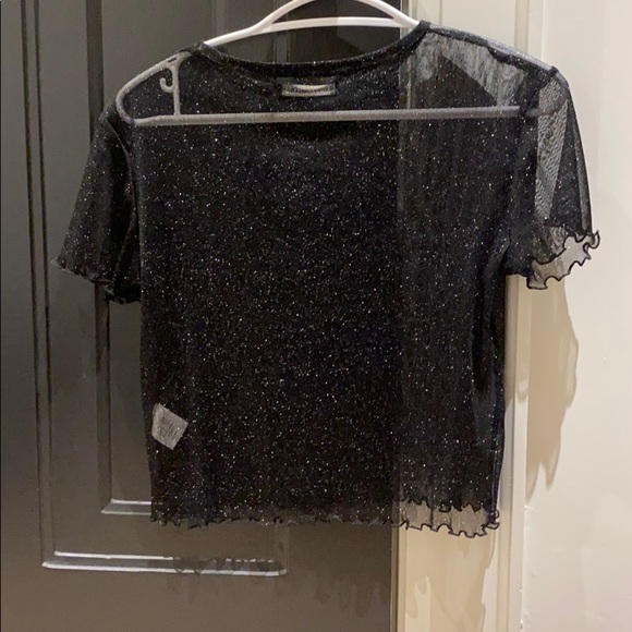 Brandy Melville Shimmery / Glittery See Thru Shirt - Picture 4 of 5